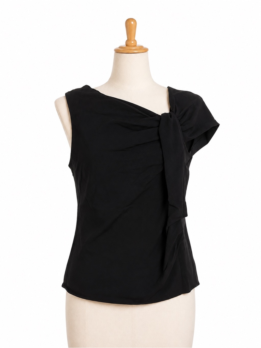 Zara Black Sleeveless Draped Knot Neck Camisole